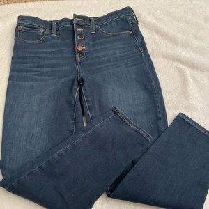 Madewell high rise skinny crop button fly jeans